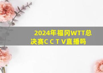 2024年福冈WTT总决赛C C T V直播吗